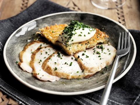 Potato Rosti with Smoked Sturgeon – Attilus Caviar
