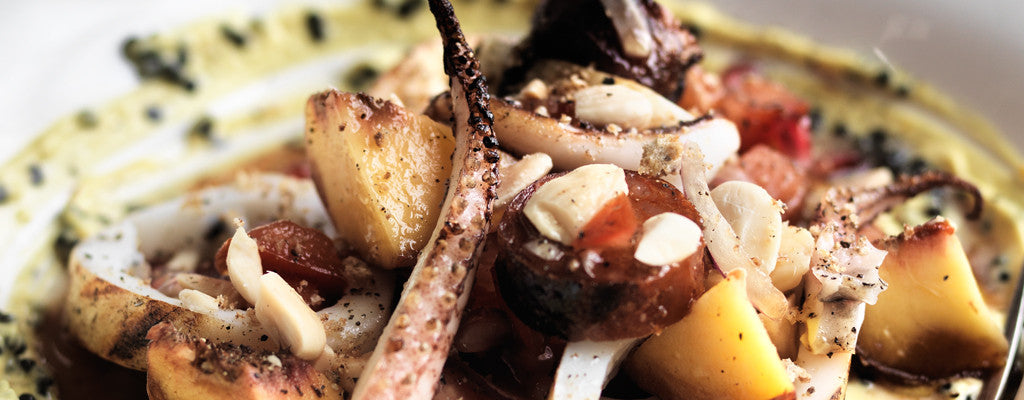Squid Salad with Saffron and Caviar Aioli – Attilus Caviar