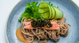 Soba Noodles with Crab Meat, Caviar and Orange Zest